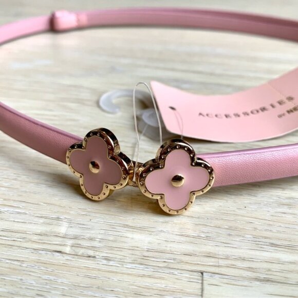 Thin Belt With 2 Flowers Closure - Picture 1 of 4